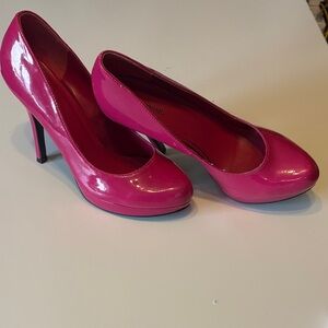 Call It Spring Women's Bright Pink Patent Leather High Heel Pumps